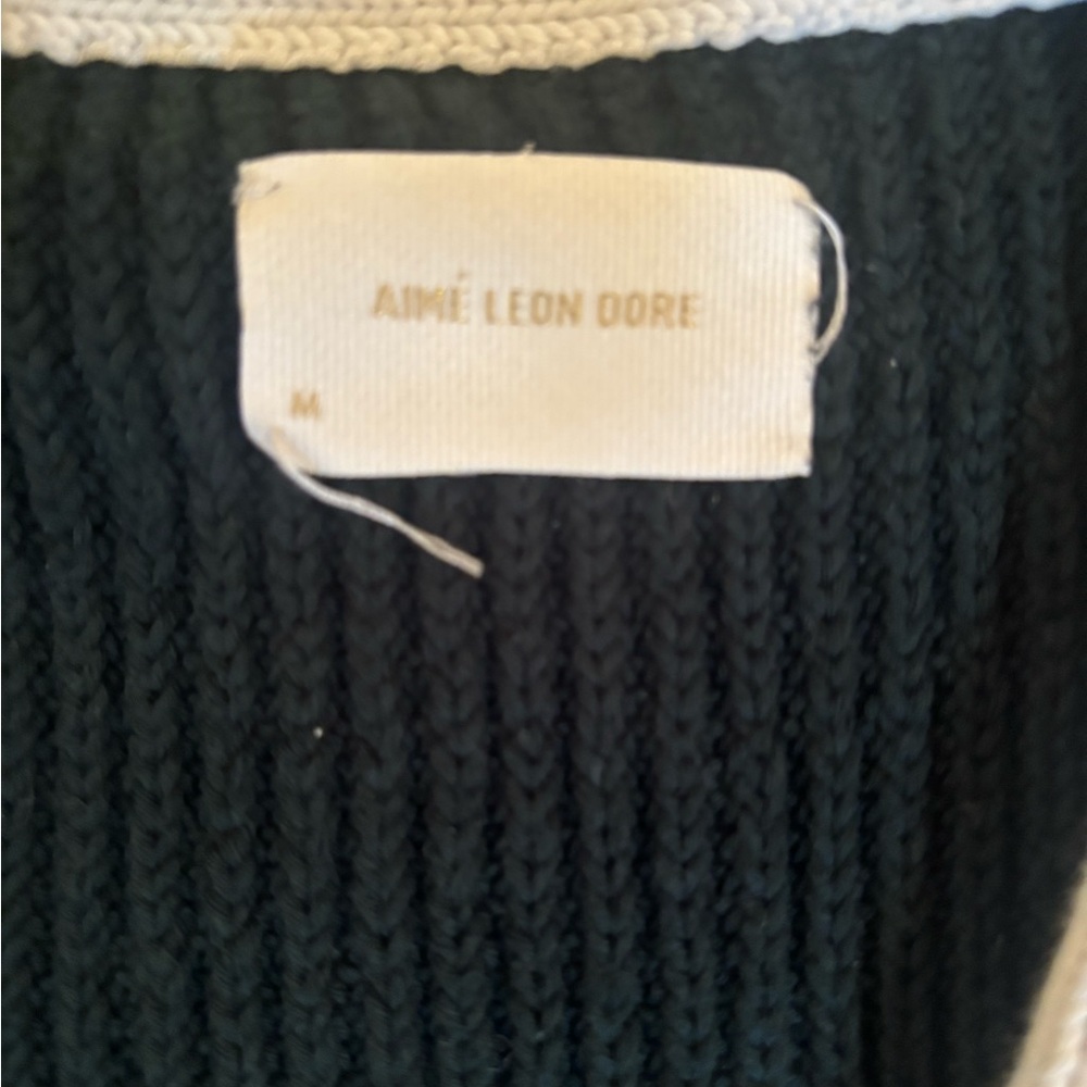 Aimé Leon Dore Green Cardigan Sweater